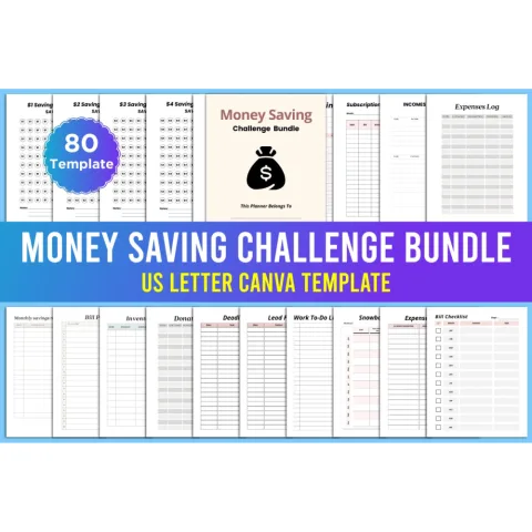 Money Saving Challenge Digital Planner