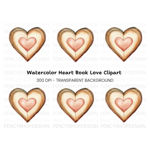 Heart Book Clipart Bundle