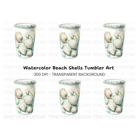 Underwater Seashells Tumbler Clipart Bundle