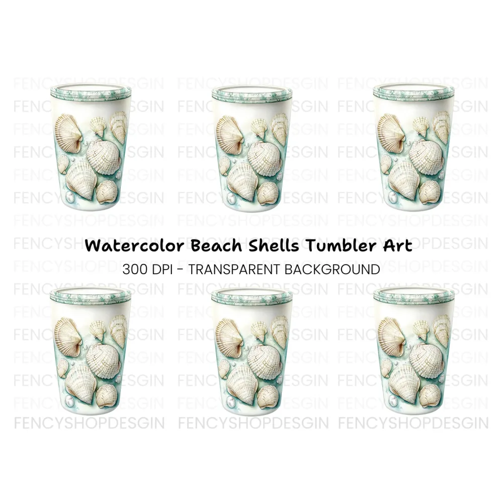 Underwater Seashells Tumbler Clipart Bundle