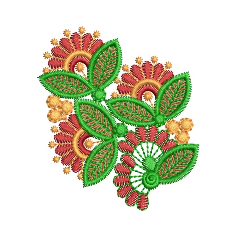 Smooth Floral Embroidery Design