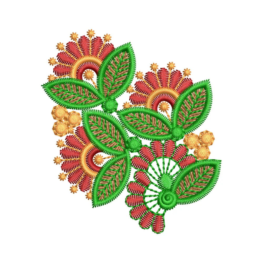 Smooth Floral Embroidery Design