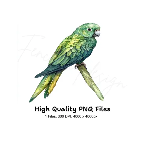 Green Parrot Clipart Bundle