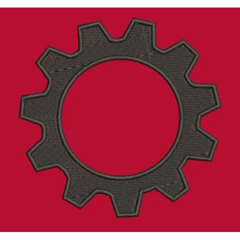 Industrial Cog Silhouette Embroidery Design
