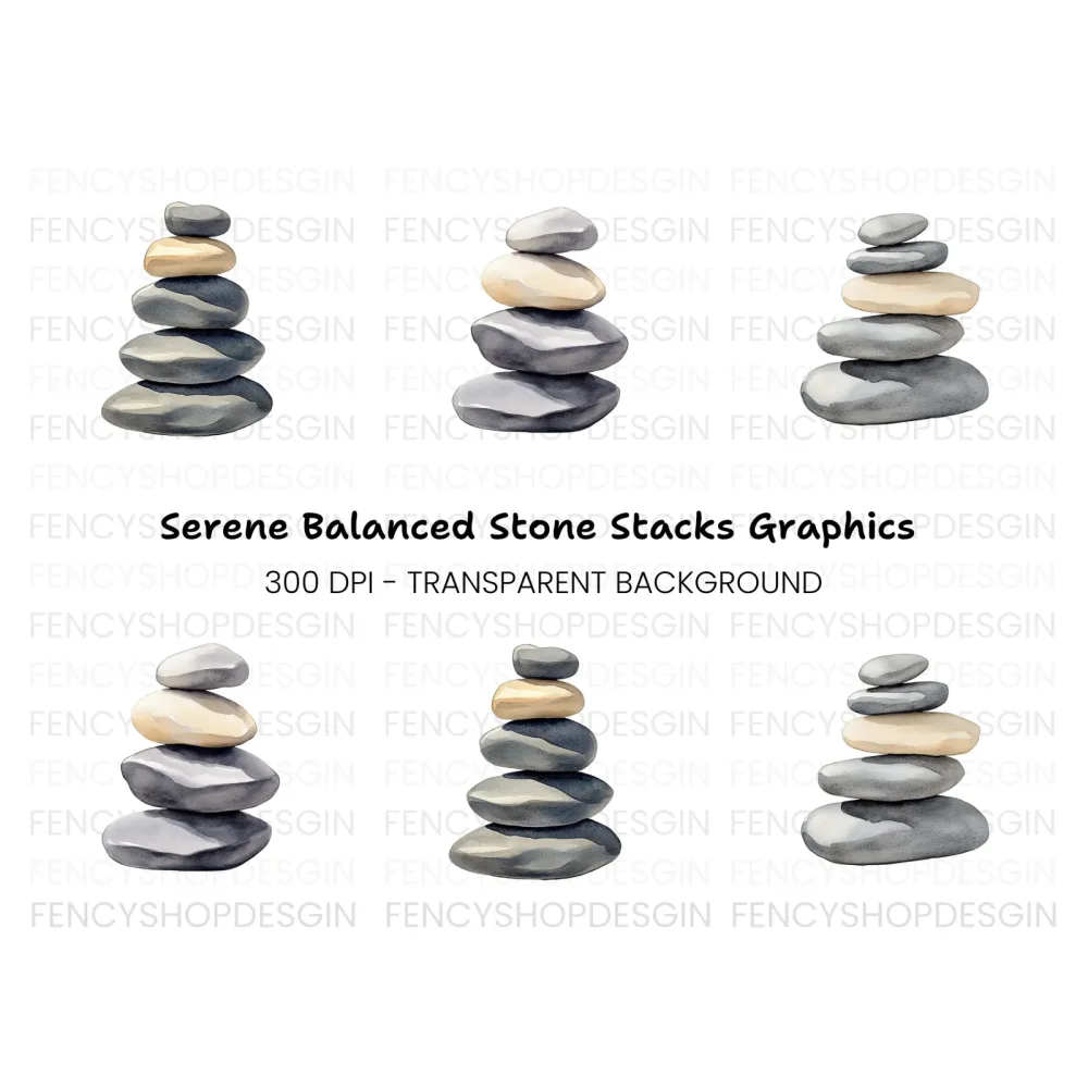 Stone Cairn Clipart Bundle