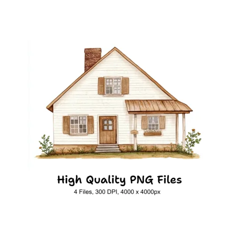 Vintage House Clipart Bundle