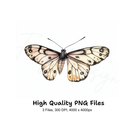 Monochromatic Butterfly Clipart Bundle