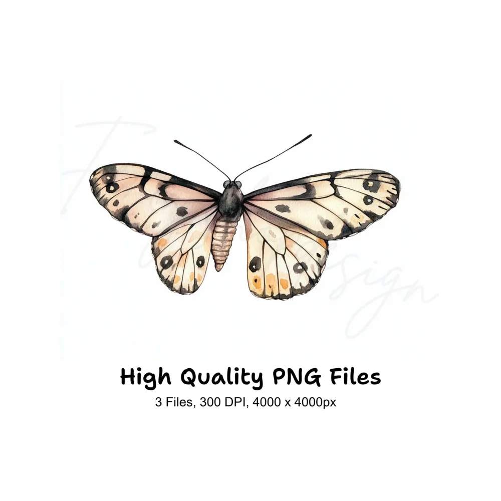 Monochromatic Butterfly Clipart Bundle