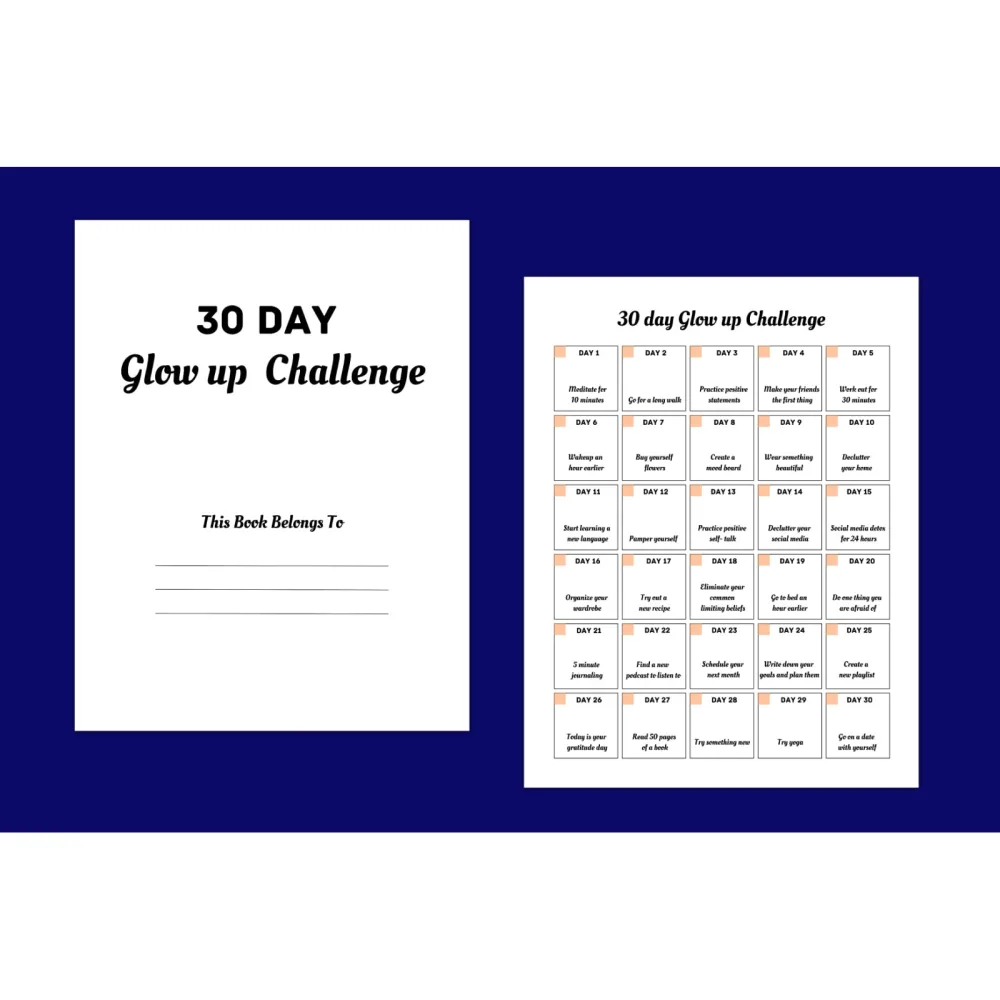 Day Glow Up Challenge Planner