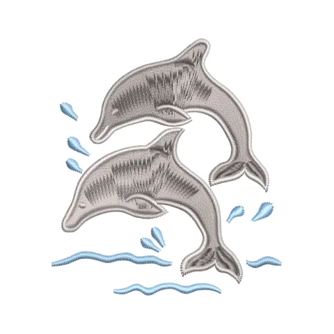 Dolphins Embroidery Design