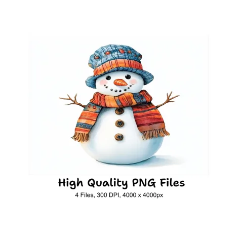 Festive Snowman Clipart Bundle