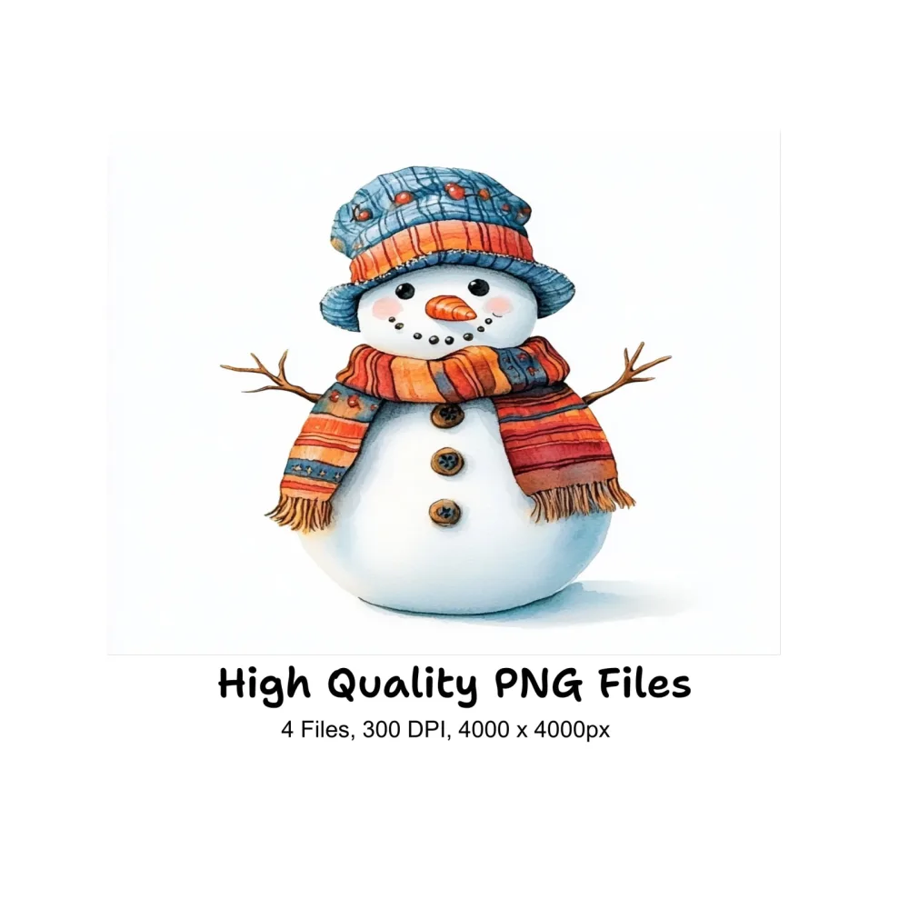 Festive Snowman Clipart Bundle