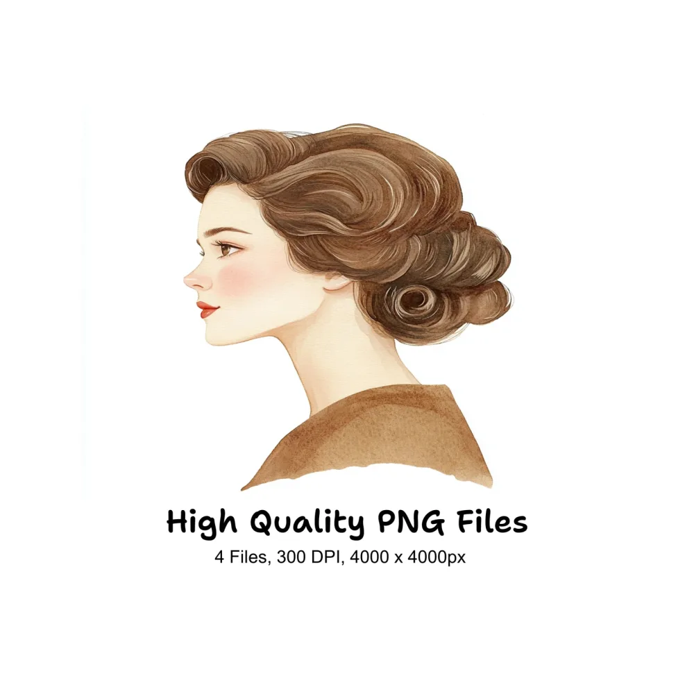 Vintage Hairstyles Clipart Bundle