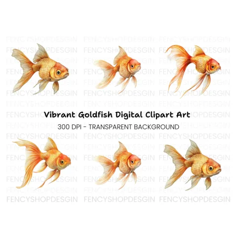 Elegant Goldfish Clipart Bundle