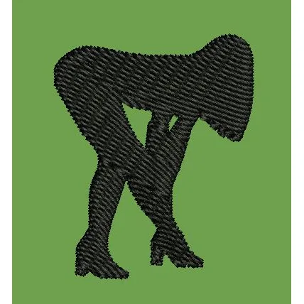 Bending Figure Decorative Silhouette Embroidery Design