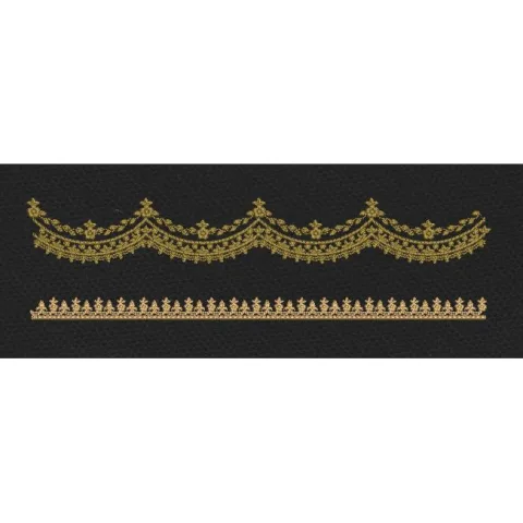Floral Endless Border Golden Lines Embroidery Design