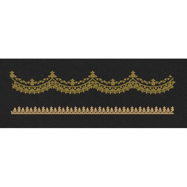 Floral Endless Border Golden Lines Embroidery Design
