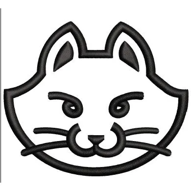 Cat Face Embroidery Design