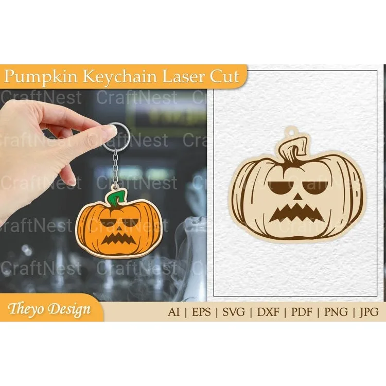 Pumpkin Keychain SVG Bundle