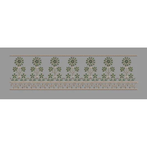 Emerald Petal Border Embroidery Design