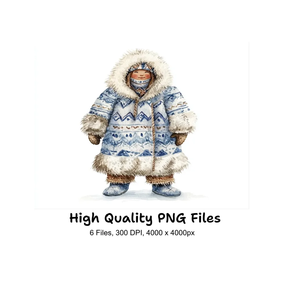 Traditional Inuit Children Clipart Bundle