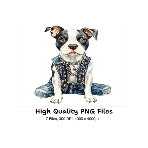Punk Rock Dog Clipart Bundle