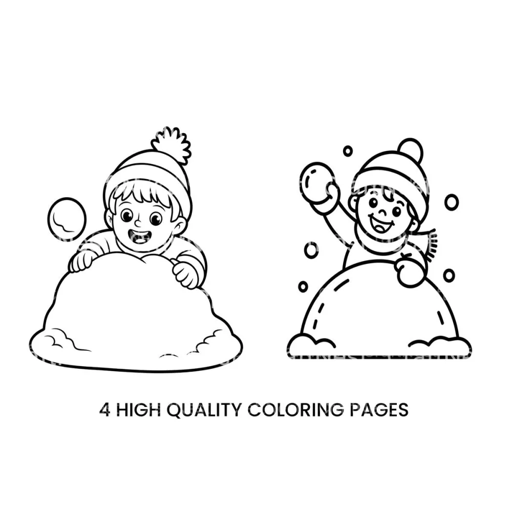 Winter Fun Snowball Fight Coloring Books