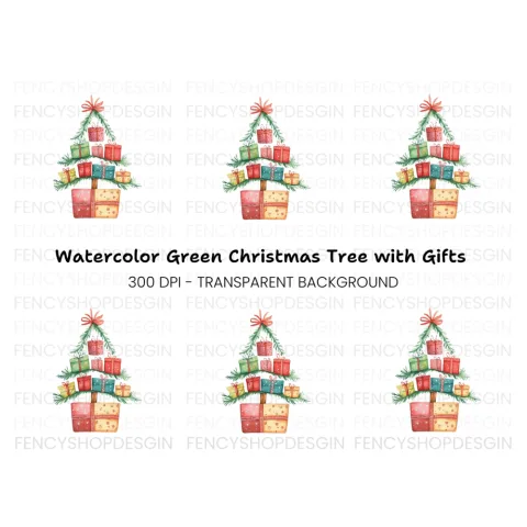 Christmas Tree Gift Clipart Bundle