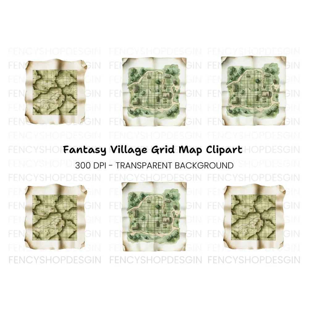 Vintage Treasure Map Clipart Bundle