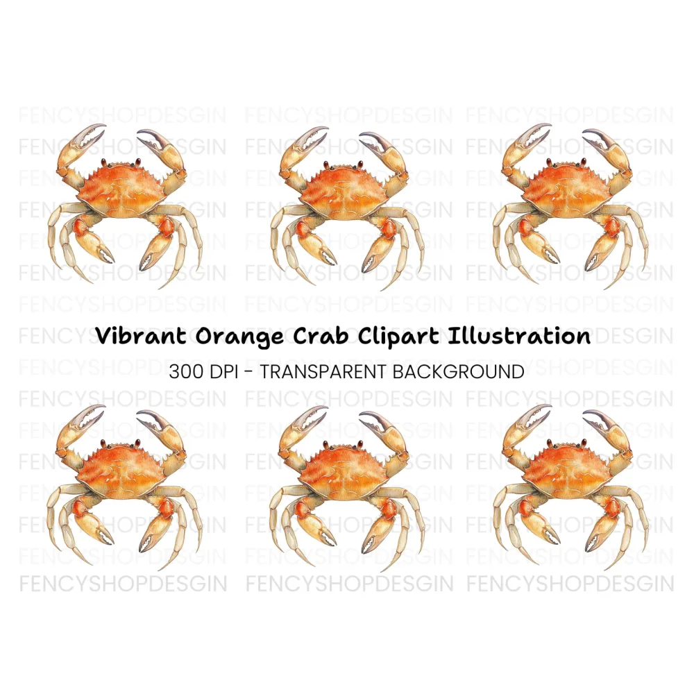 Orange Crab Clipart Bundle