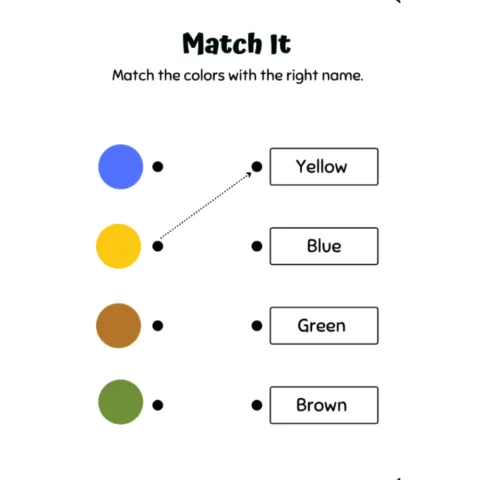 Match Colors to Names Worksheets