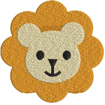 Lion Face Embroidery Design