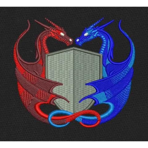 Twin Dragons Multi Embroidery Design