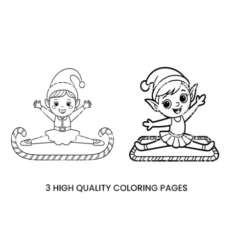 Christmas Elf Ballerina Coloring Books
