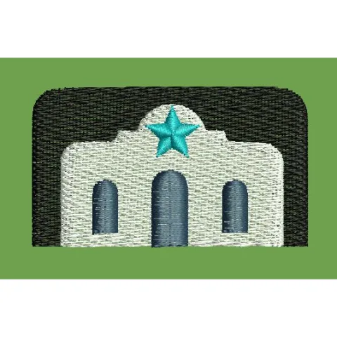 Star Topped Archway Facade Emblem Embroidery Design