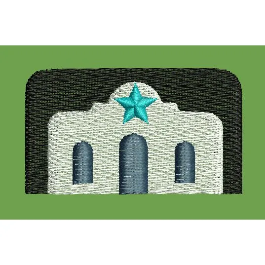 Star Topped Archway Facade Emblem Embroidery Design