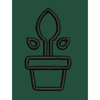Sprouting Potted Plant Graphic Embroidery Design