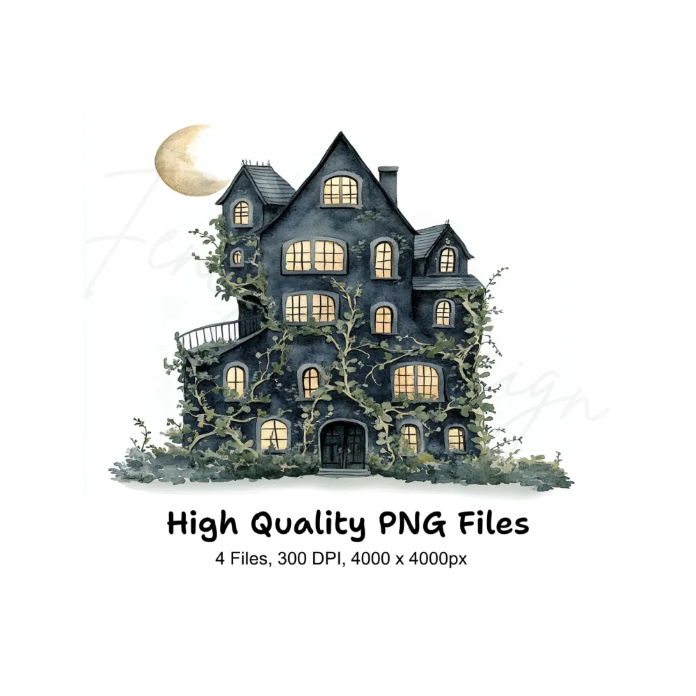 Mystical Haunted Mansion Clipart Bundle