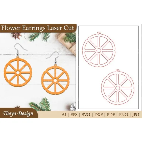 Lasercut Flower Earrings SVG Bundle