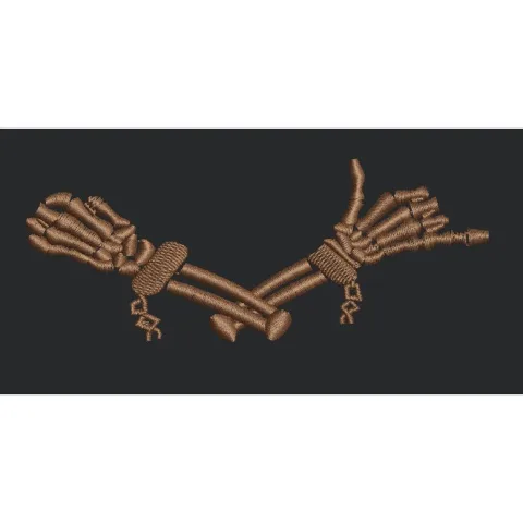 Interlocked Skeleton Hands Embroidery Design