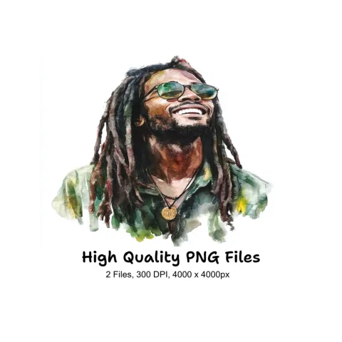 Happy Rasta Man Clipart Bundle