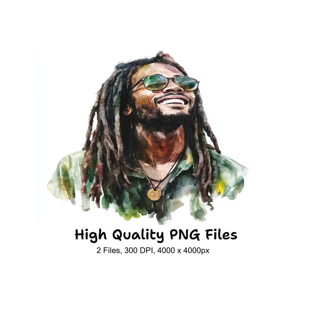 Happy Rasta Man Clipart Bundle