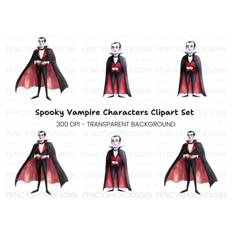 Classic Vampire Clipart Bundle