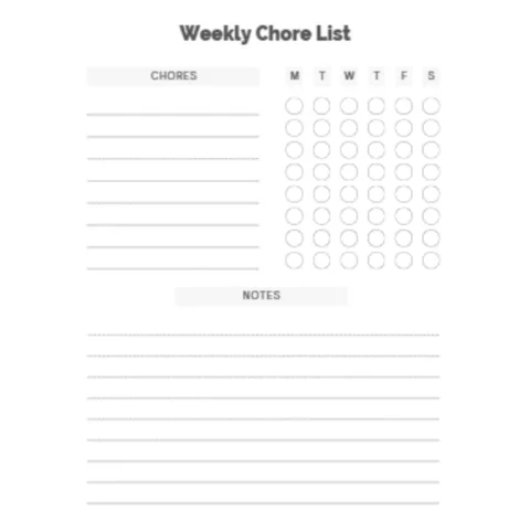 Weekly Chore List Bundle