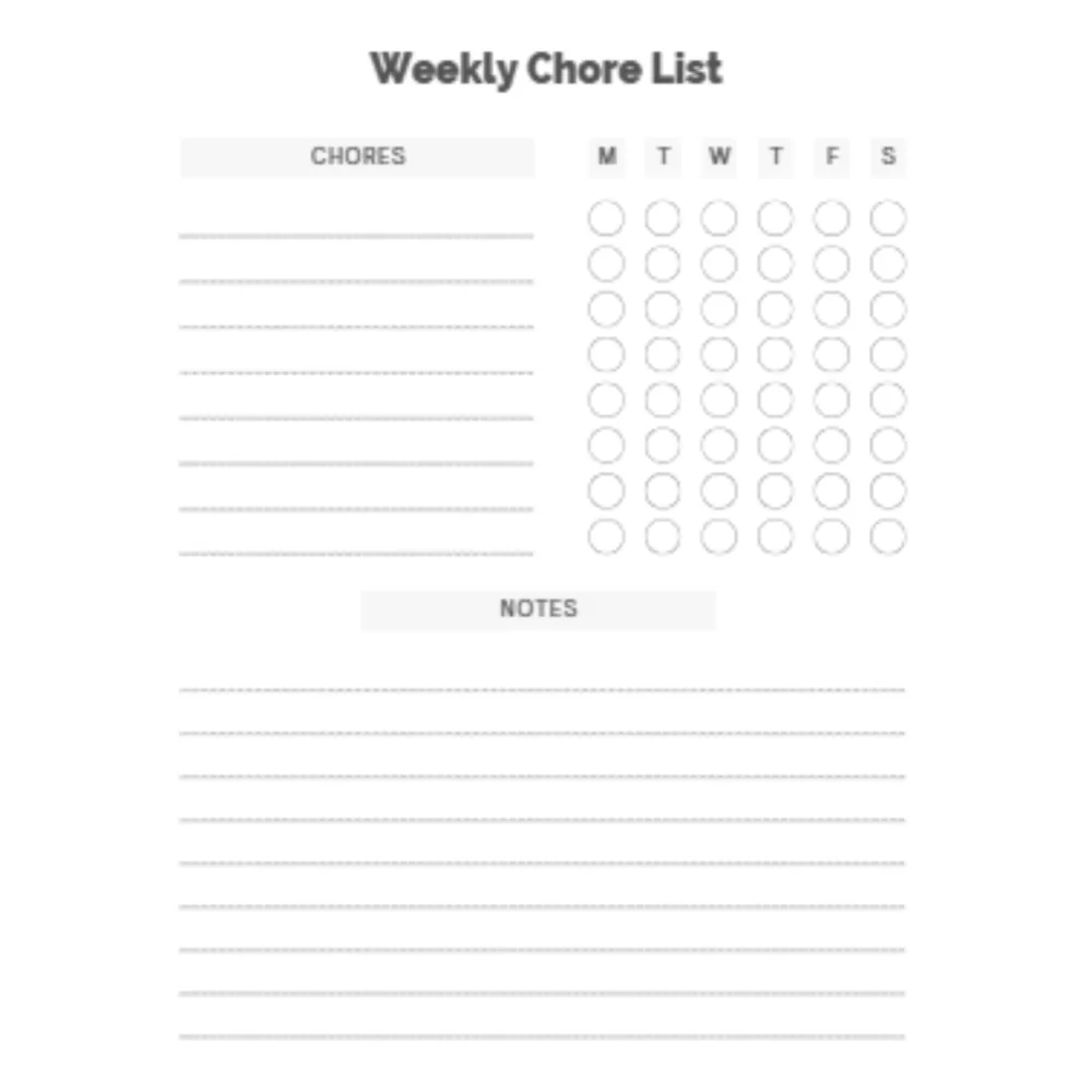 Weekly Chore List Bundle