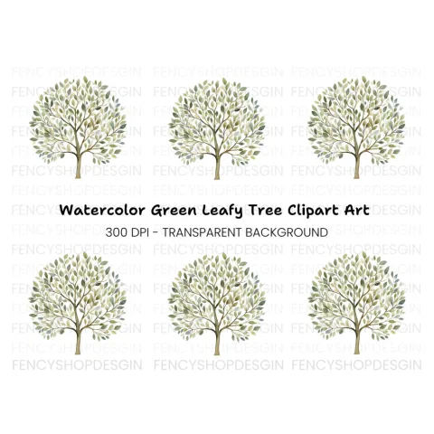 Green Tree Clipart Bundle