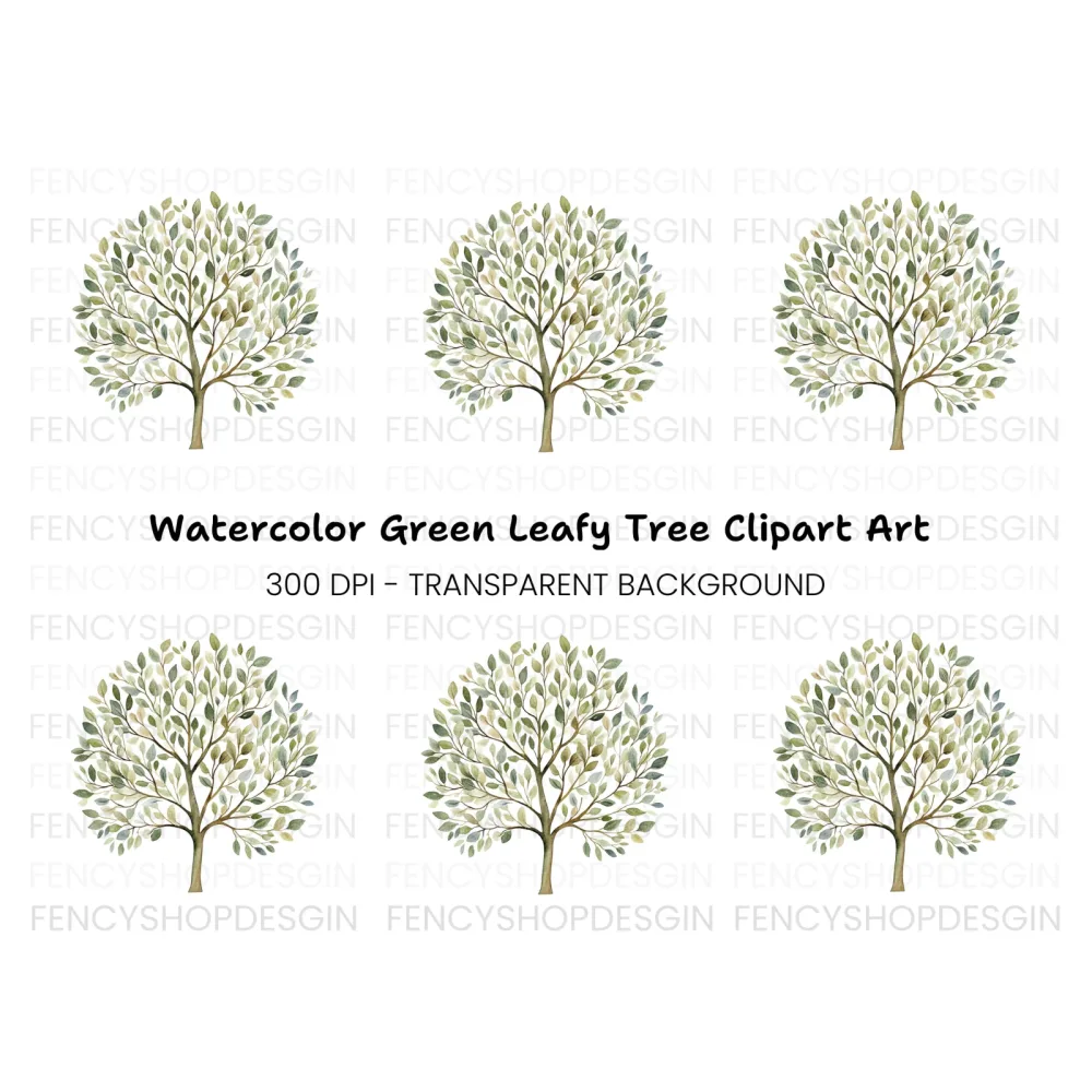 Green Tree Clipart Bundle