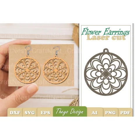 Flower Earrings SVG Bundle