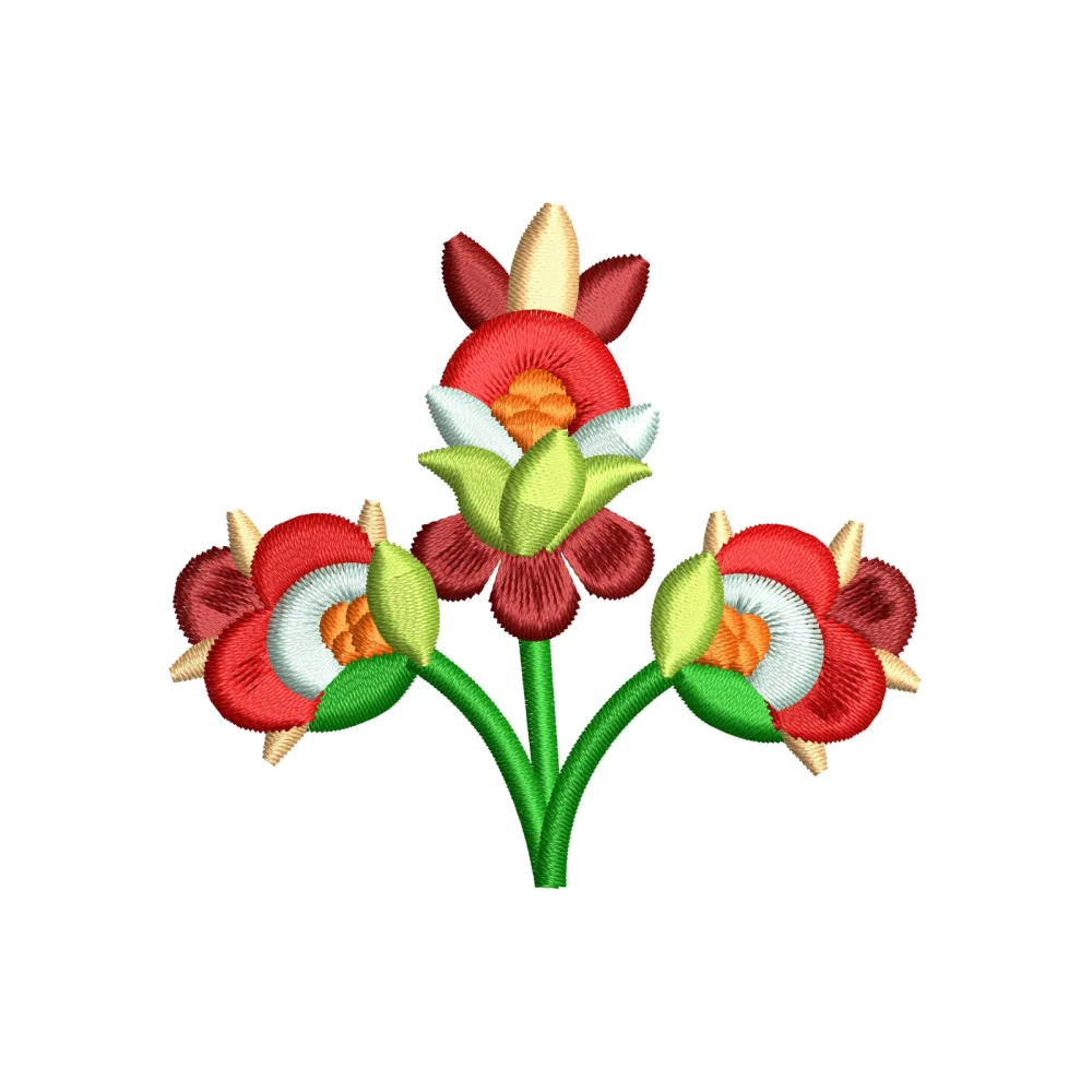 Folk Flower Embroidery Design