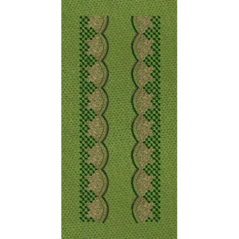 Floral Border Green Vertical Lines